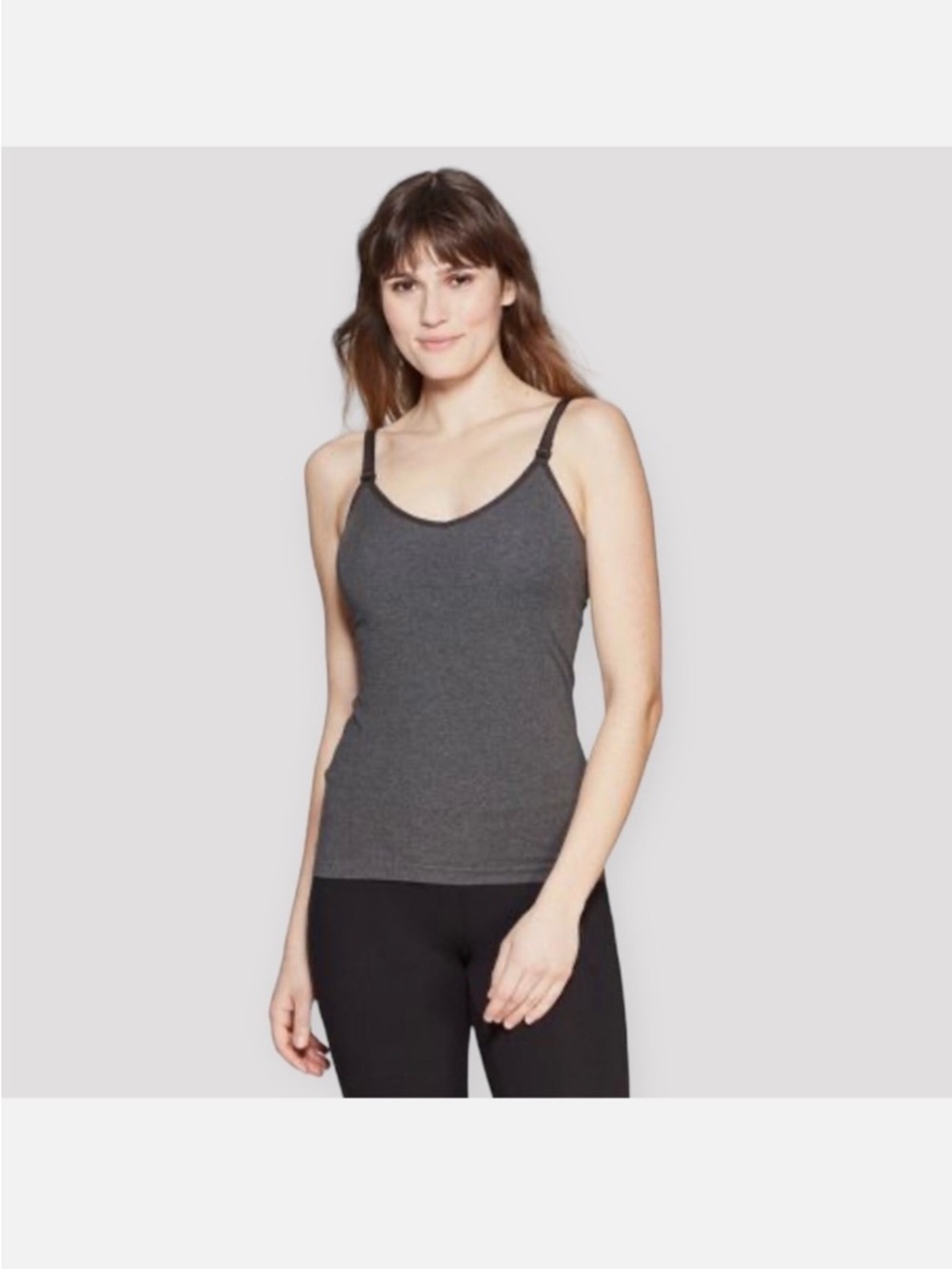 Charcoal Grey & Black (2) Women's Auden Seamless Camisole Nursing Tank Tops
